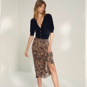 Aritzia Wilfred Leopard Midi Skirt (Size 2)